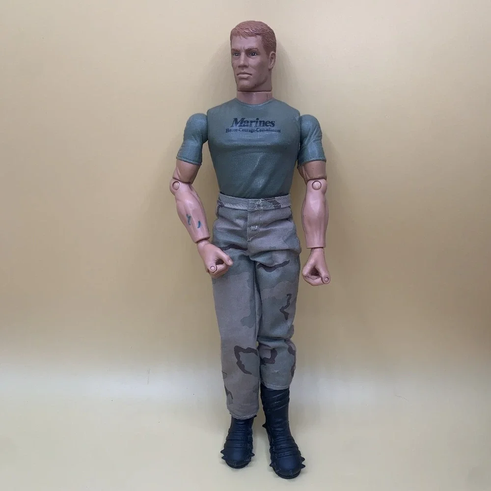 Vtg 1990s GI Joe Action Figure Jointed Soldier Marines Honor Courage Imprint